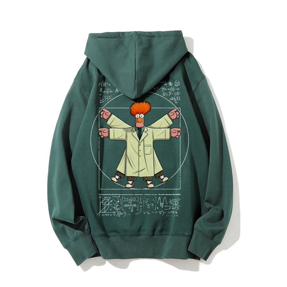 Vitruvian Puppet Printed Back Unisex Cotton Hoodie