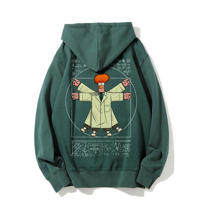 Vitruvian Puppet Printed Back Unisex Cotton Hoodie