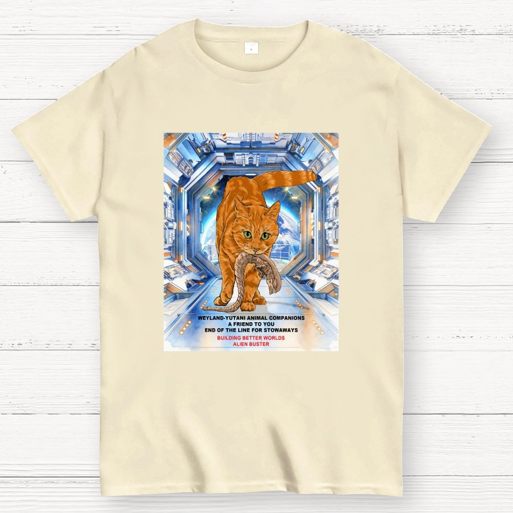 Mystery Creature Buster - Ginger Cat Building Better Worlds Geek T-Shirt