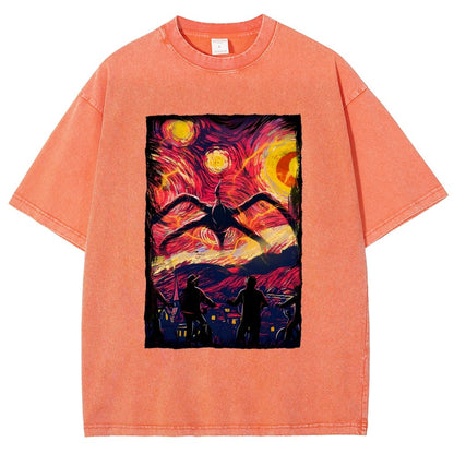 Monster In Starry Night Vintage Distressed T-shirt