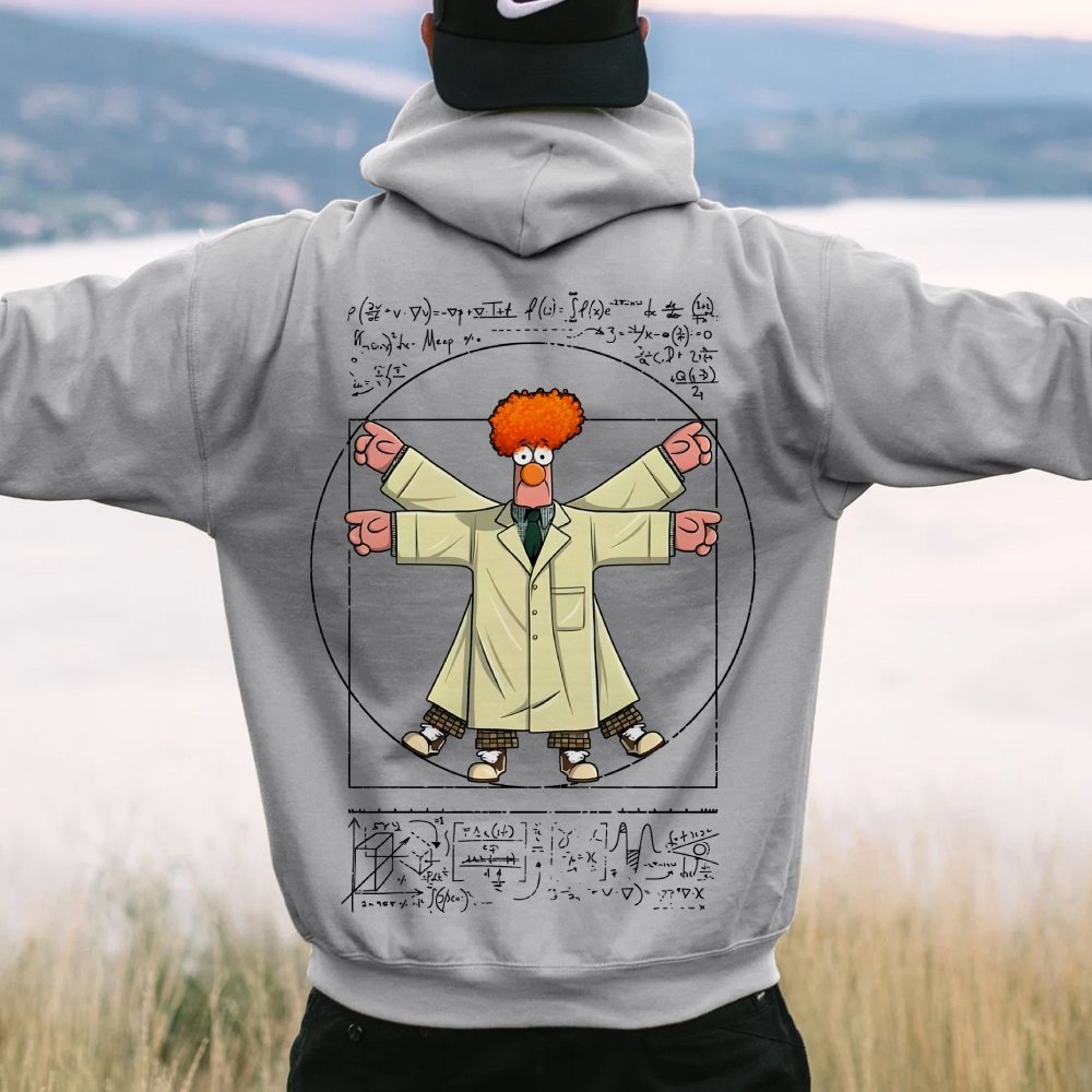 Vitruvian Puppet Printed Back Unisex Cotton Hoodie