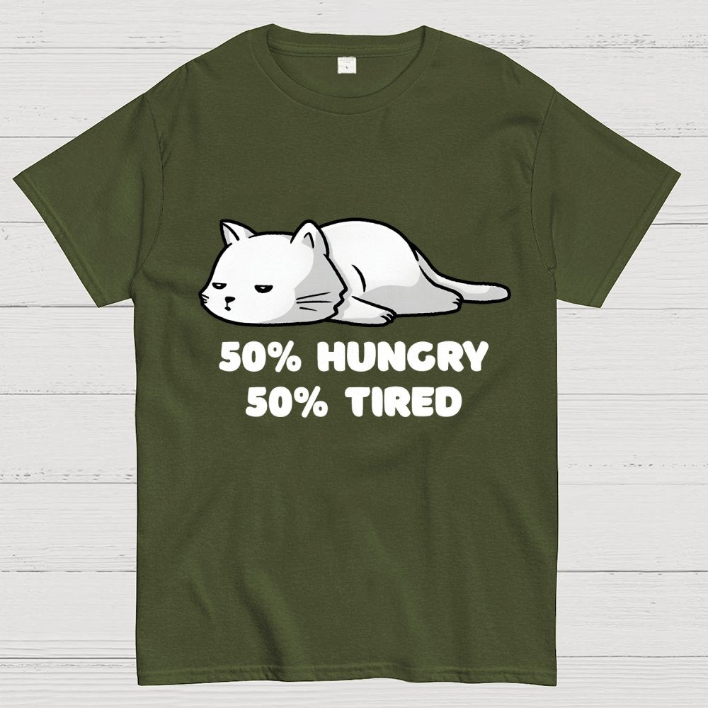 50% Hungry 50% Tired Unisex Geek T-Shirt
