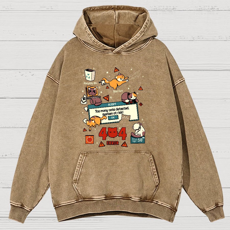 Too Many Cats Alert Vintage Distressed Hoodie