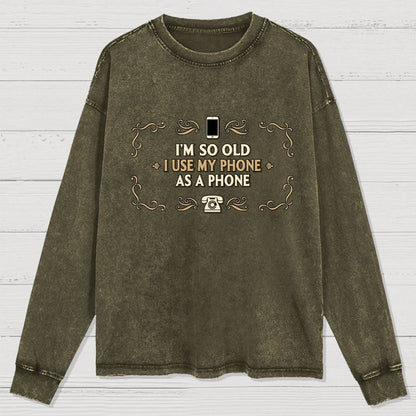 Old Phone Washed Long Sleeve Tee