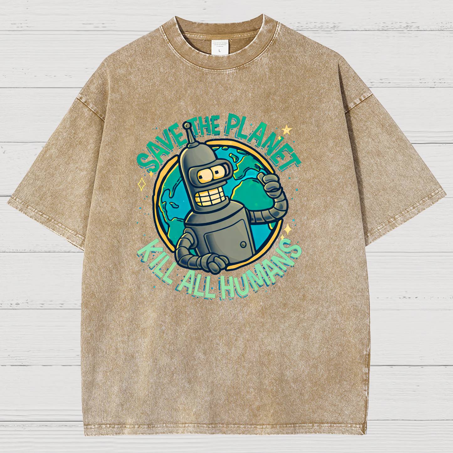 Save The Planet Kill All Humans Vintage Distressed T-shirt