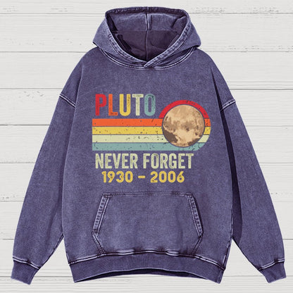 Pluto Never Forget - Funny Science Vintage Distressed Hoodie