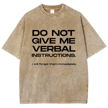 Funny ADHD Don’t Give Me Verbal Instructions Vintage Distressed T-shirt