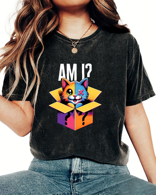 Schrodinger's Cat Shirt, Am I Vintage Distressed T-shirt