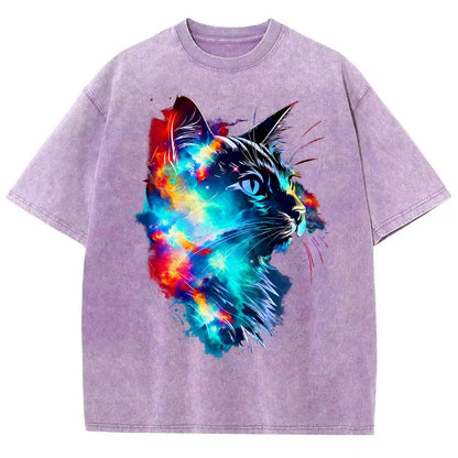 Cosmos Cat Vintage Distressed T-shirt