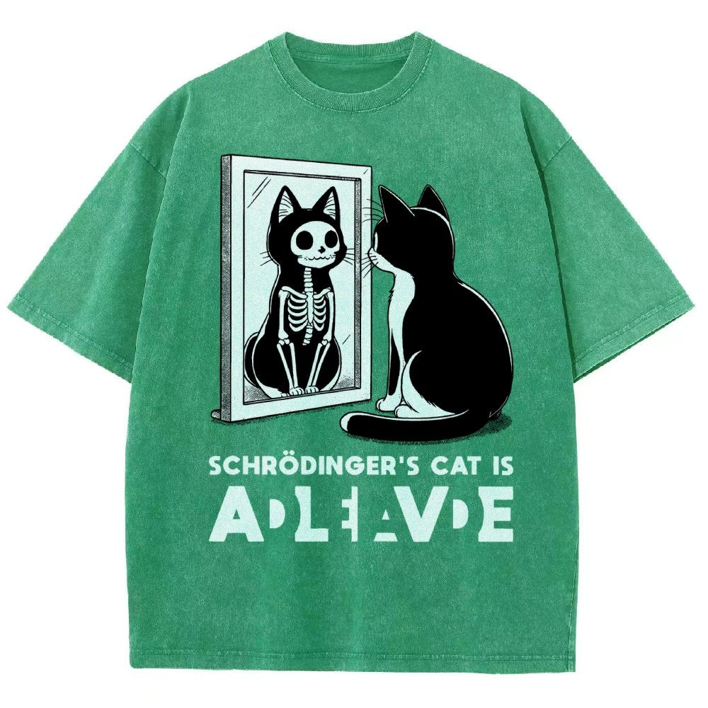 Schrödinger's Cat Alive Dead Vintage Distressed T-shirt