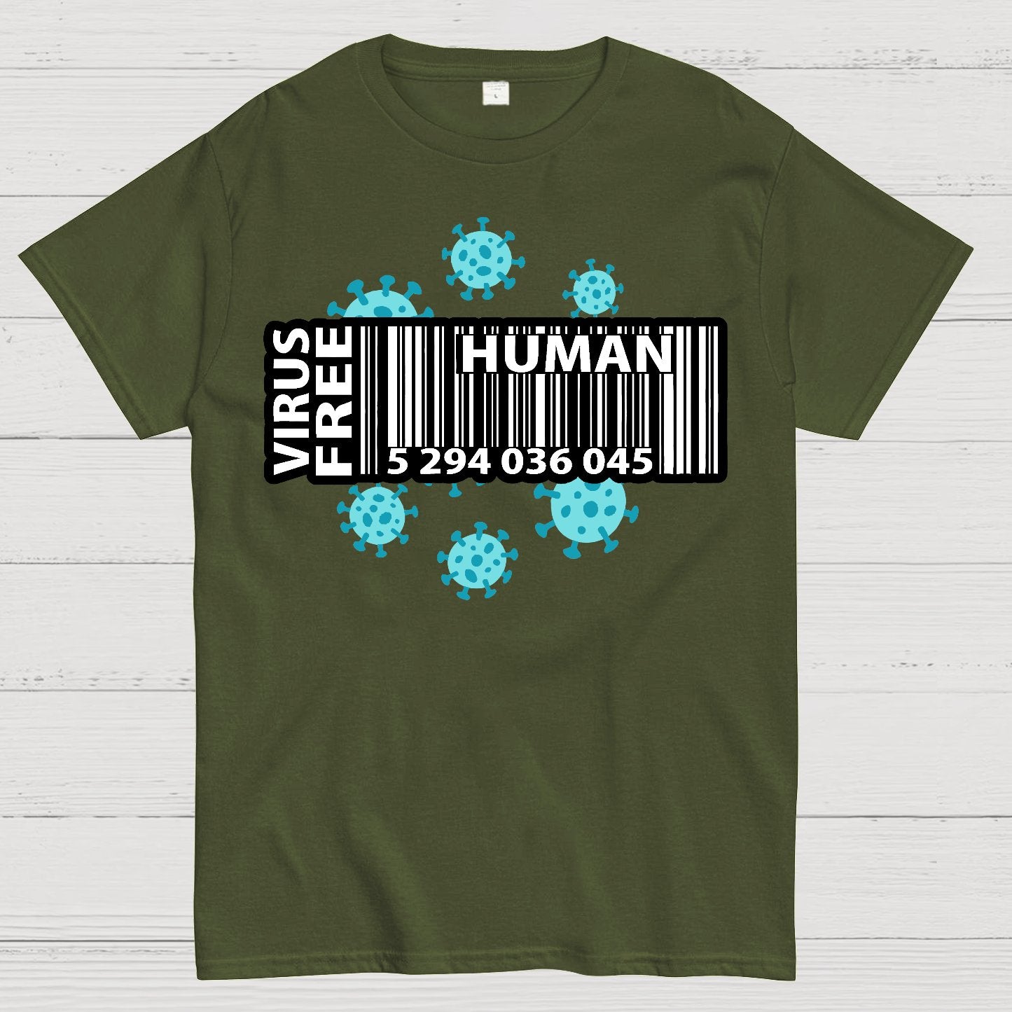 Human virus Bar Code，Funny virus Geek T-Shirt