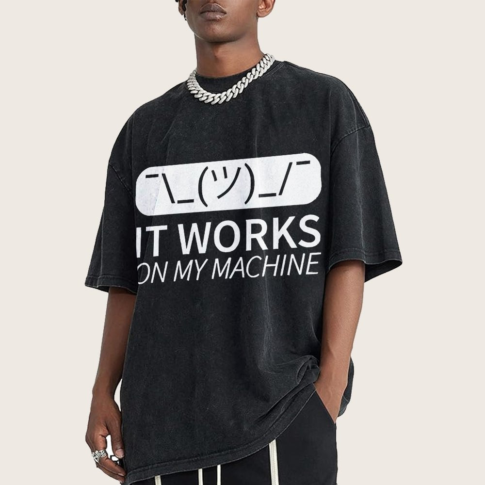 It Works On My Machine Programmer Vintage Distressed T-shirt