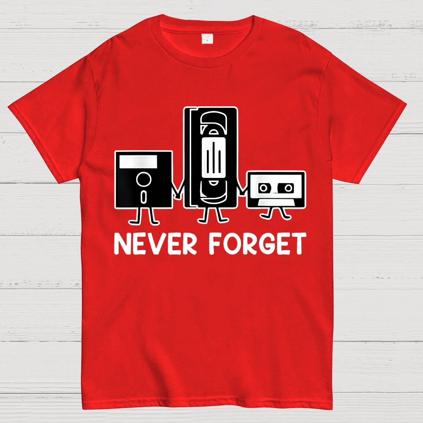 Never Forget Cassette Tape VHS Gamer Old School Funny T-Shirt