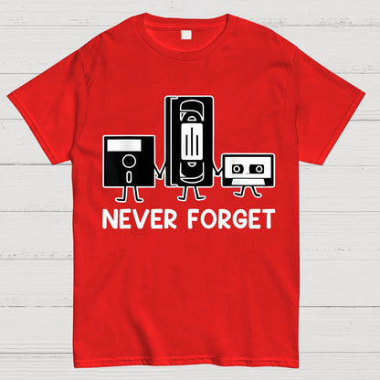 Never Forget Cassette Tape VHS Gamer Old School Funny T-Shirt