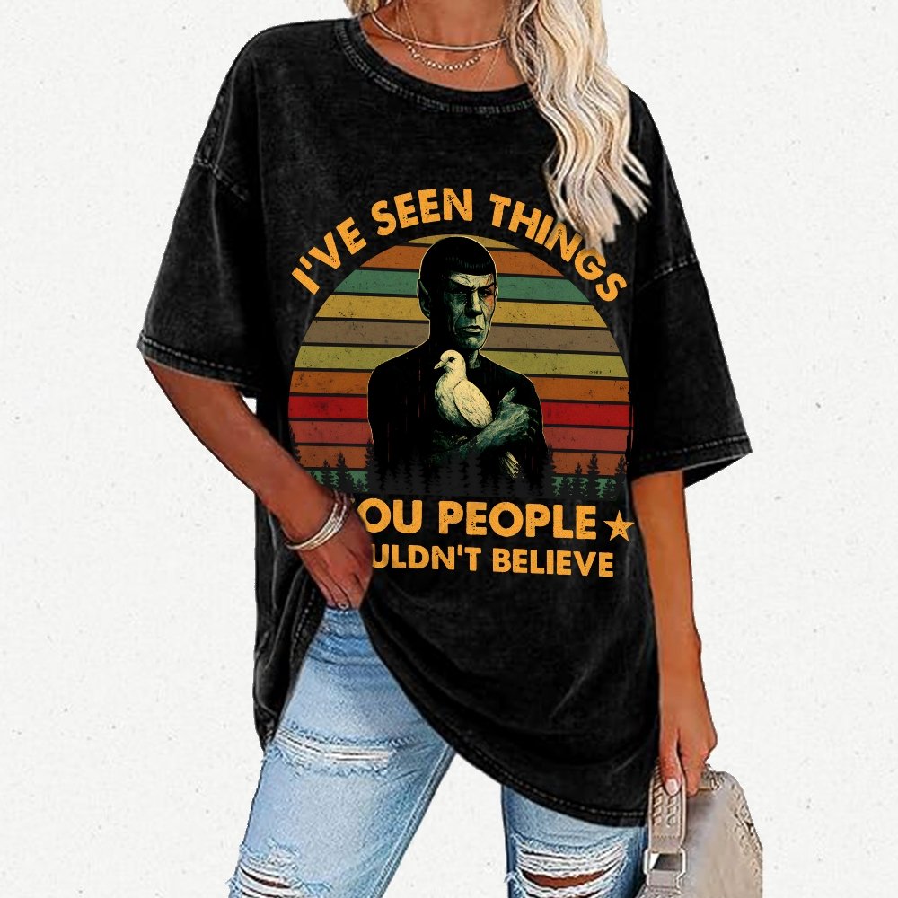 I've Seen Things Sci-Fi Quote Mashup Vintage Distressed T-shirt