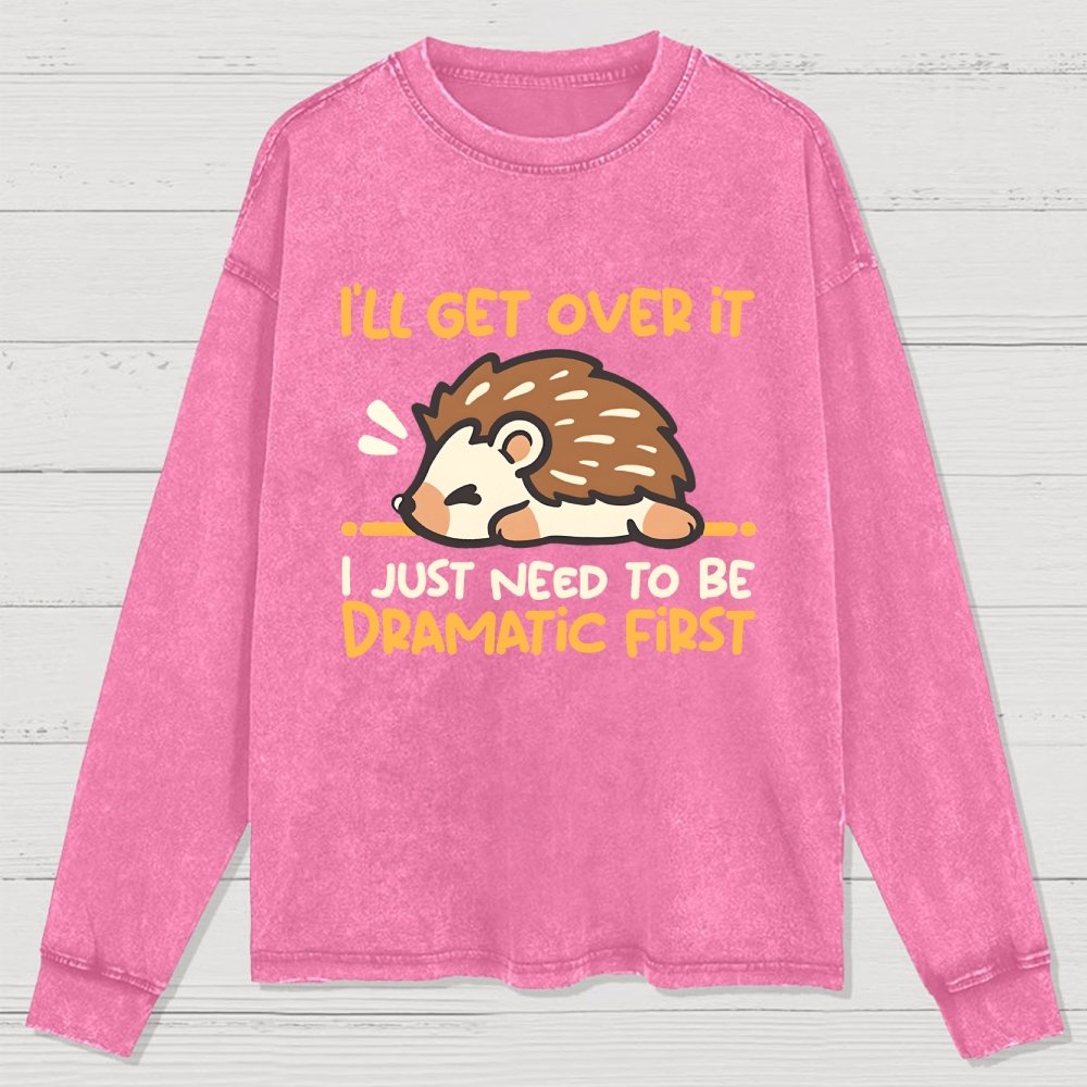 Dramatic Hedgehog Washed Long Sleeve Tee