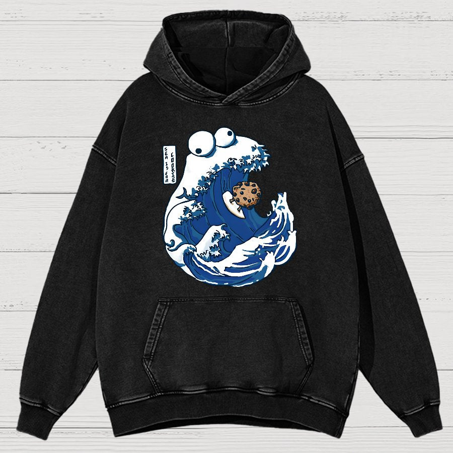 Sea Is For Cookie Vintage Distressed Hoodie
