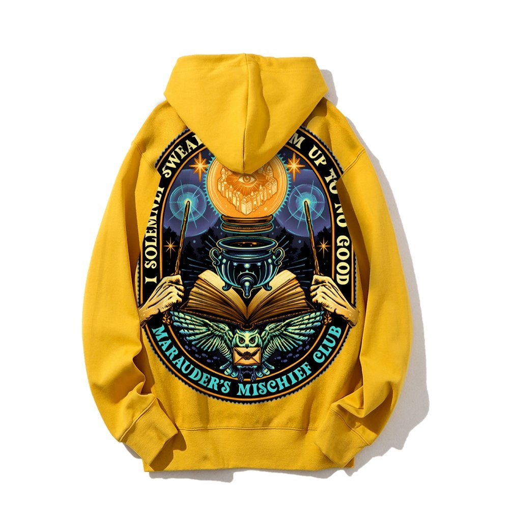 Mischief Club Printed Back Cotton Hoodie