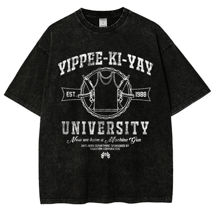 Yippee-Ki-Yay University Vintage Distressed T-shirt