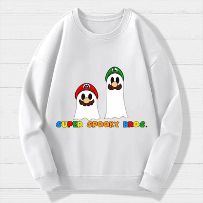 Retro Gamer Brother Ghosts Geek Cotton Sweatshirt