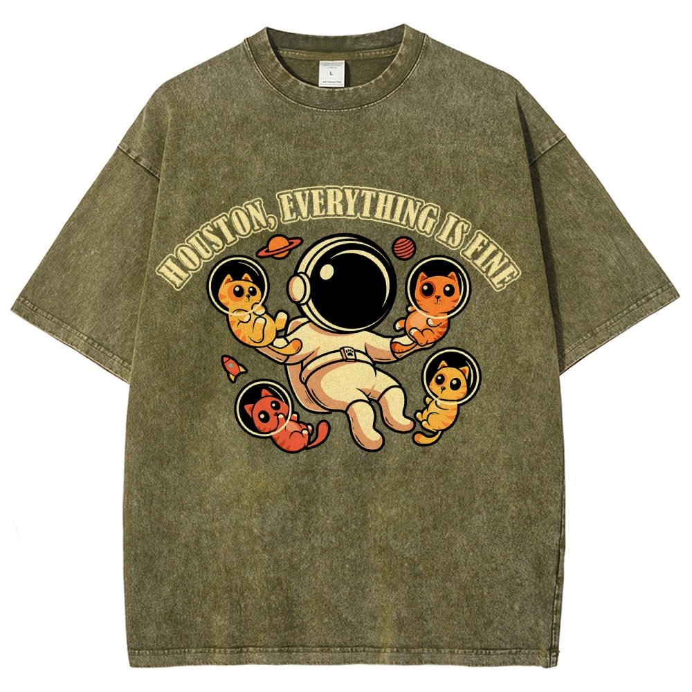 Houston Everything is Fine Vintage Distressed T-shirt