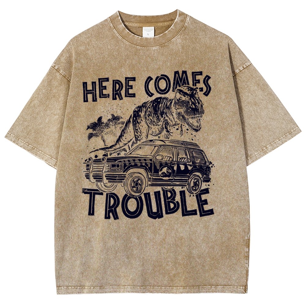 Here Comes Trouble Vintage Distressed T-shirt