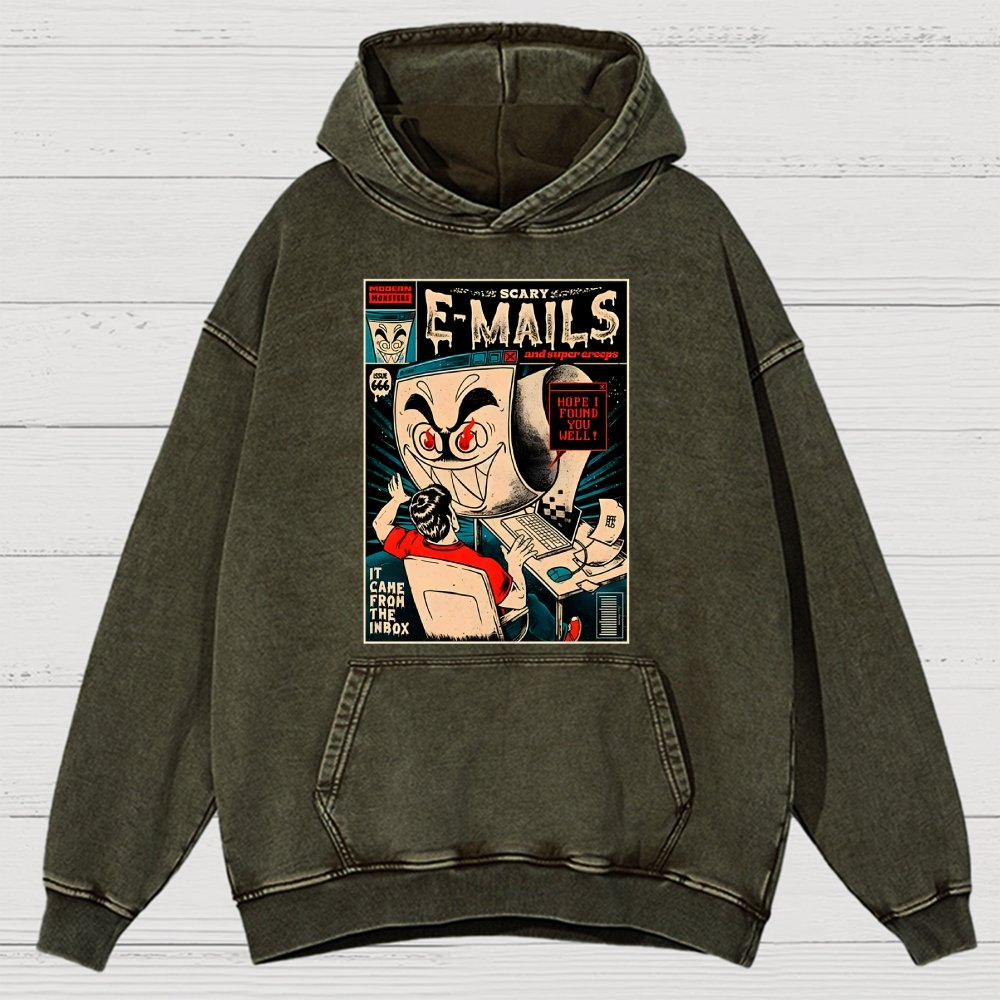 Scary E-Mails Vintage Distressed Hoodie
