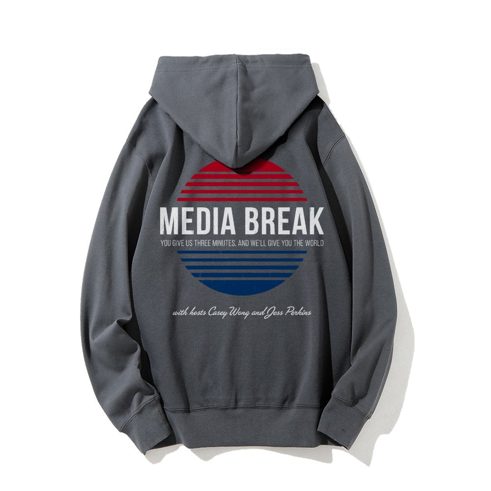 Media Break Printed Back Unisex Cotton Hoodie