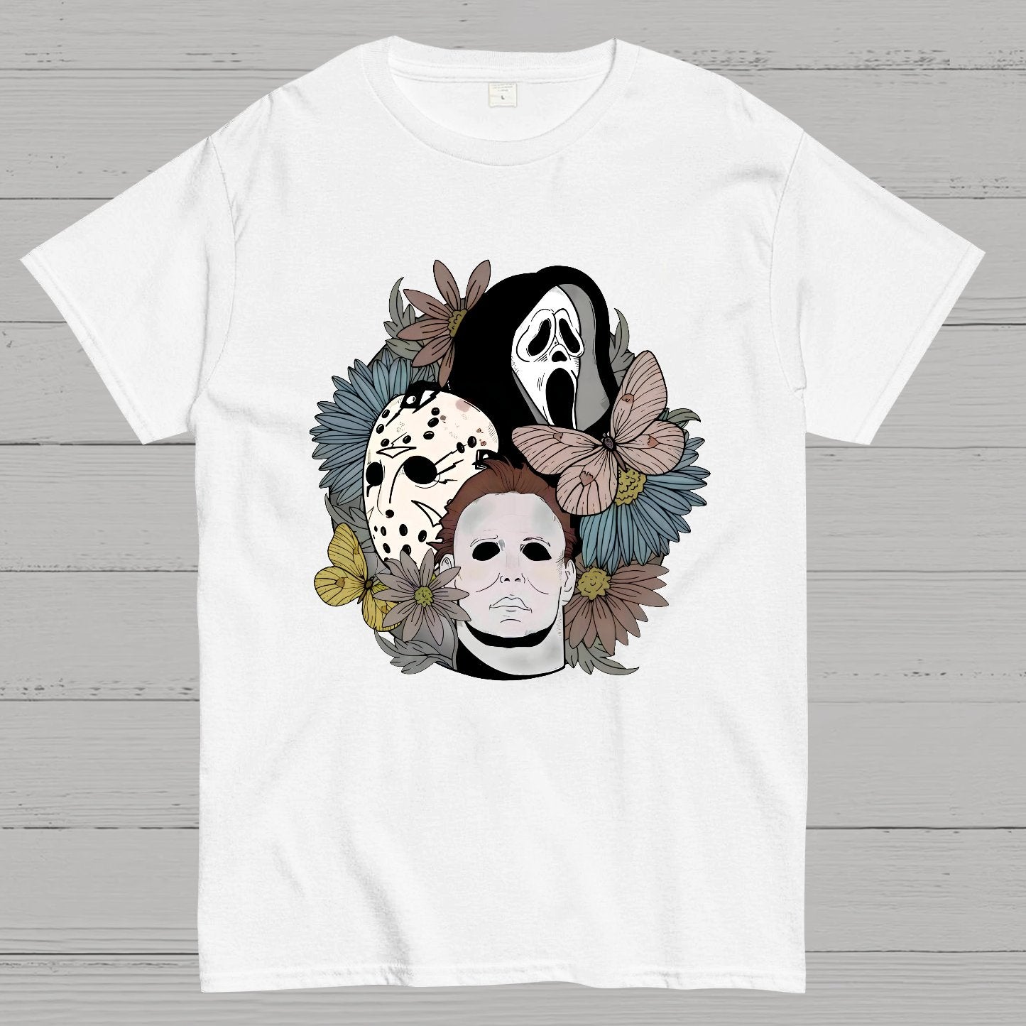 Horror Halloween Floral Scream Geek T-Shirt