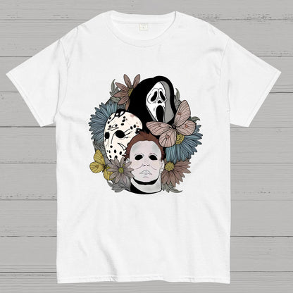 Horror Halloween Floral Scream Geek T-Shirt