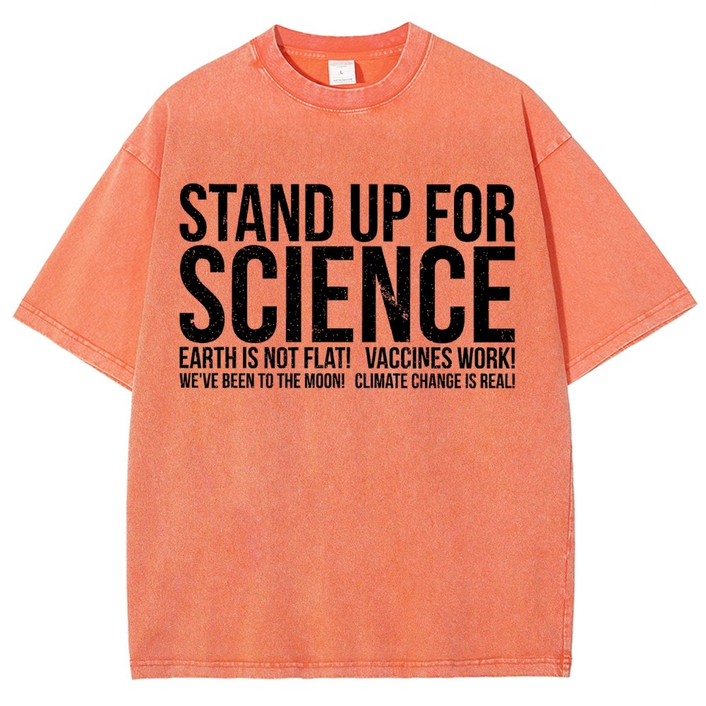 Earth Is Not Flat Stand Up For Science Vintage Distressed T-shirt