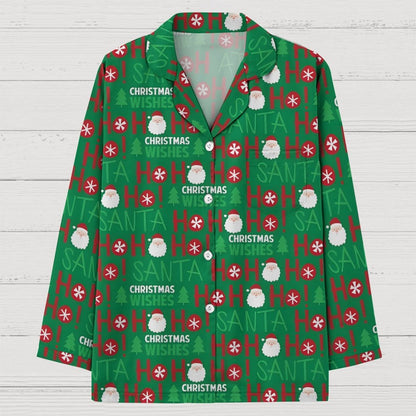 Unisex Christmas Print Geek Long Sleeve Pajama Set