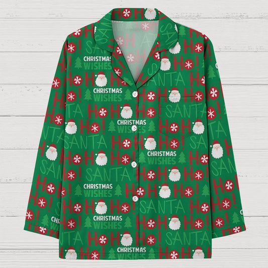 Unisex Christmas Print Geek Long Sleeve Pajama Set