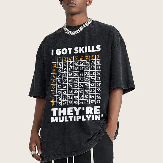 Math Got Skills Multiplying Vintage Distressed T-shirt
