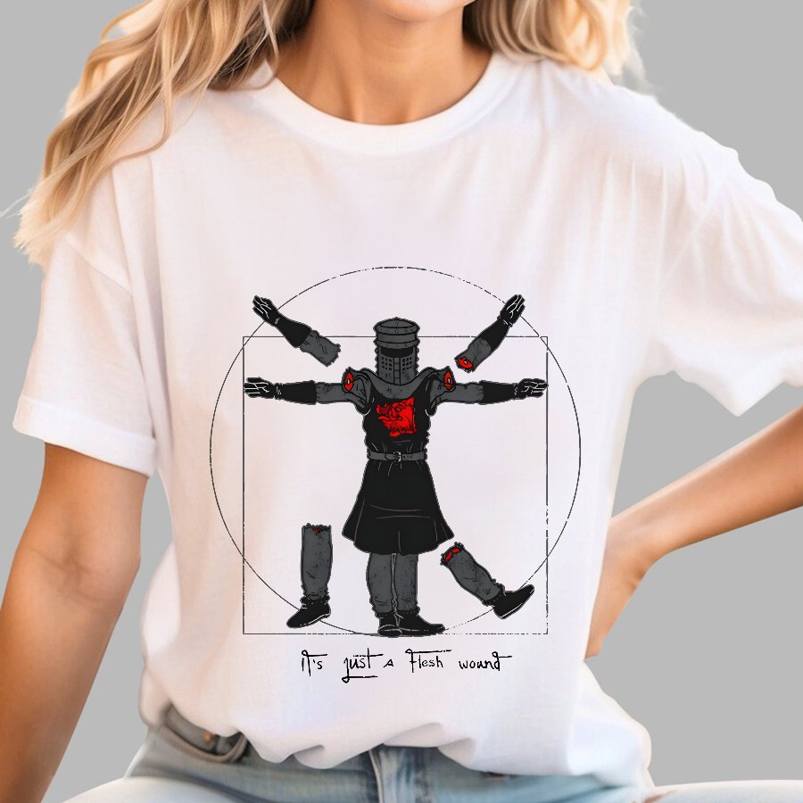 Vitruvian Man- Black Knight Geek T-Shirt