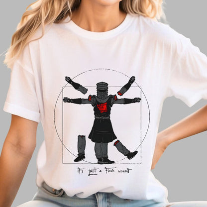 Vitruvian Man- Black Knight Geek T-Shirt