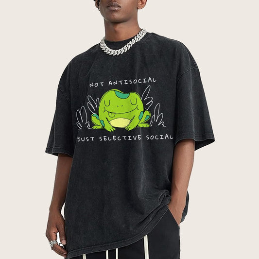 Not Antisocial... Just Selective Social Vintage Distressed T-shirt