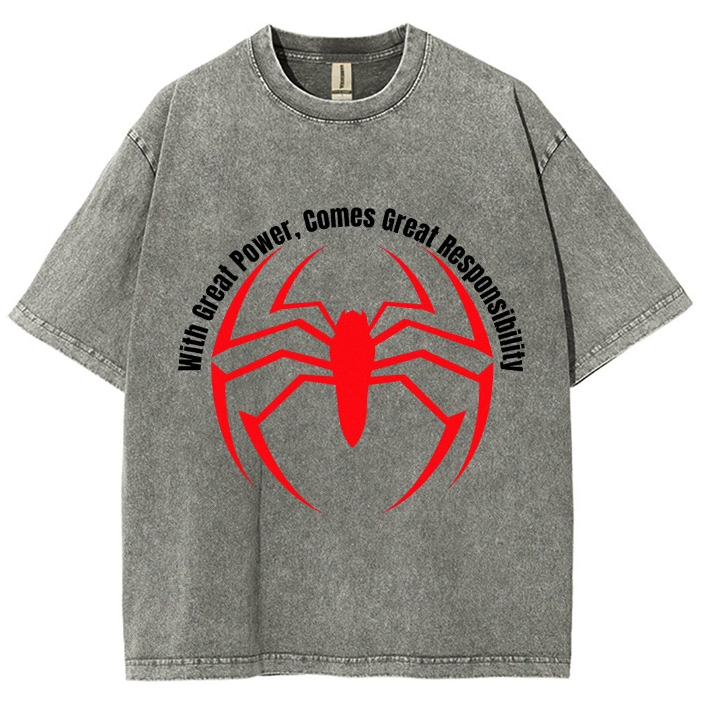 With Great Power Comes Great Responsibility Vintage Distressed T-shirt