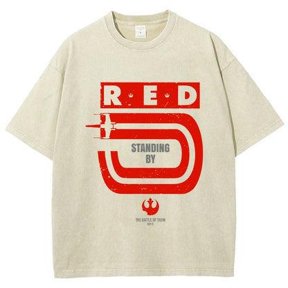 Red Star Standing By Vintage Distressed T-shirt