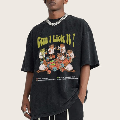 Can I Lick It Periodic Table Vintage Distressed T-shirt