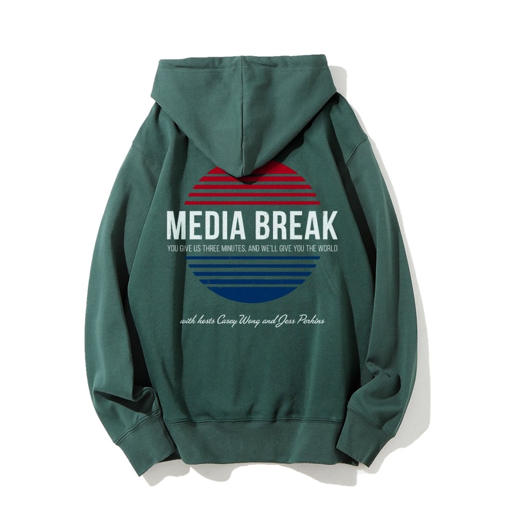 Media Break Printed Back Unisex Cotton Hoodie