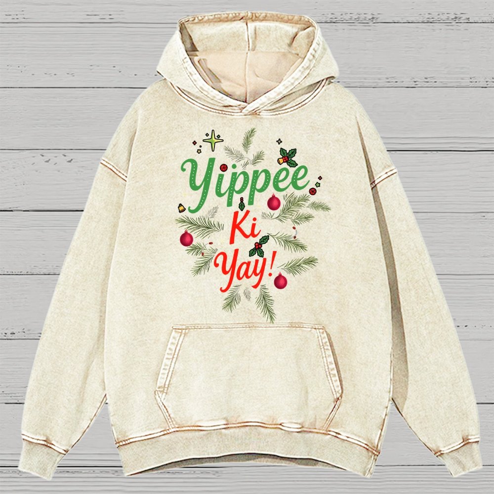 Yippee Ki Yay Vintage Distressed Hoodie