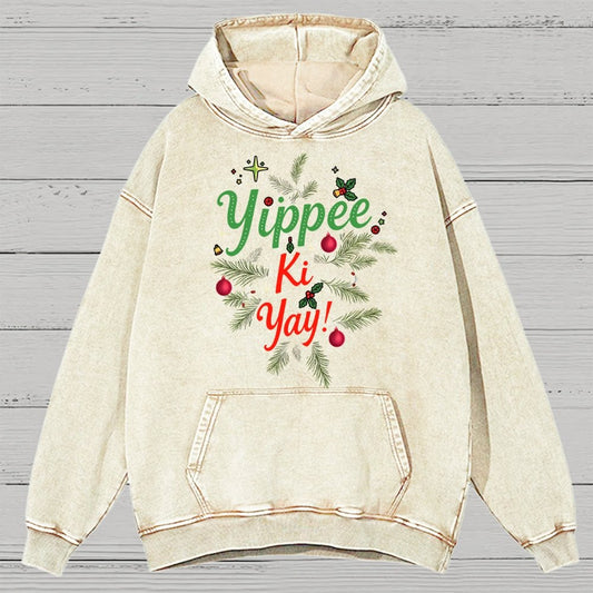 Yippee Ki Yay Vintage Distressed Hoodie