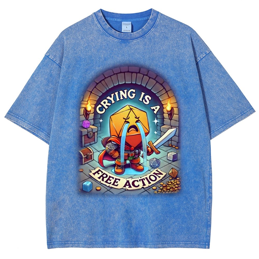 Crying is a Free Action Vintage Distressed T-shirt