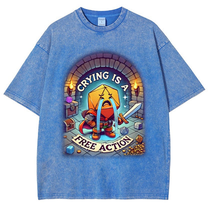 Crying is a Free Action Vintage Distressed T-shirt