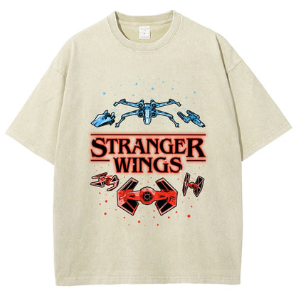 Stranger Wings Vintage Distressed T-shirt