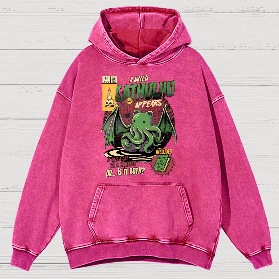 Cathulhu Round Vintage Distressed Hoodie