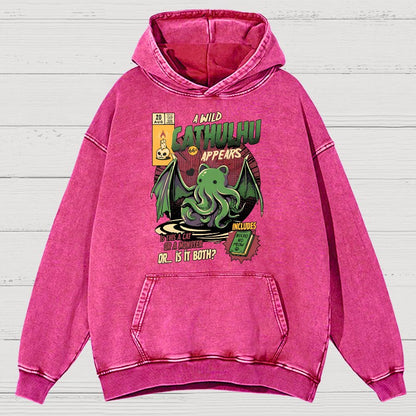 Cathulhu Round Vintage Distressed Hoodie