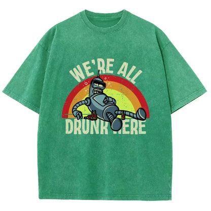 We're All Drunk Here Vintage Distressed T-shirt