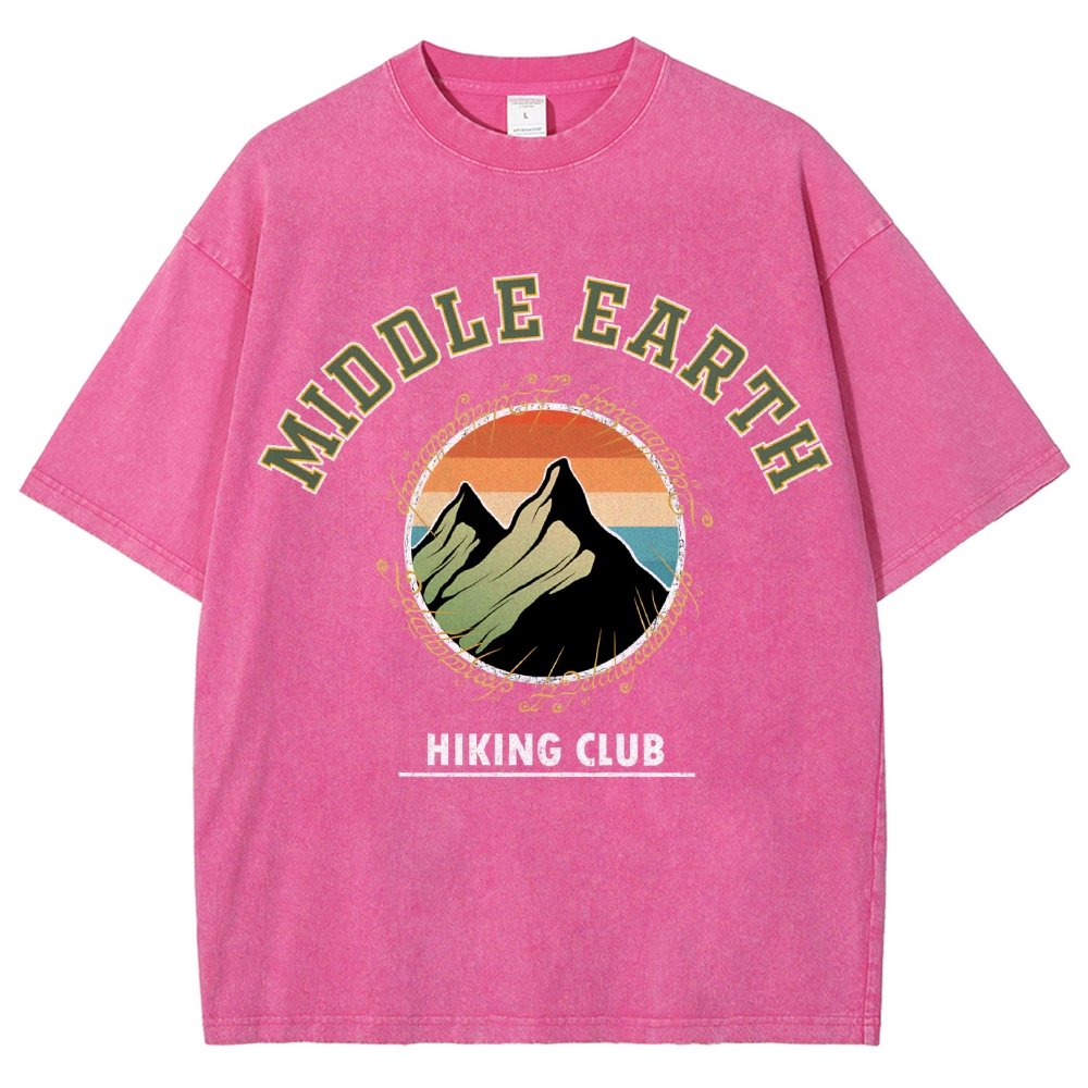 Middle Earth Hiking Club Vintage Distressed T-shirt